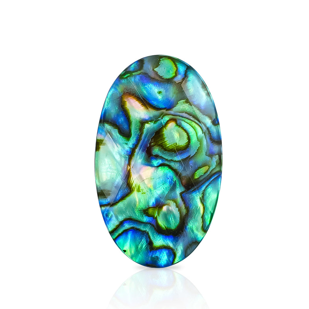 Oval Faceted Abalone Shell Doublet