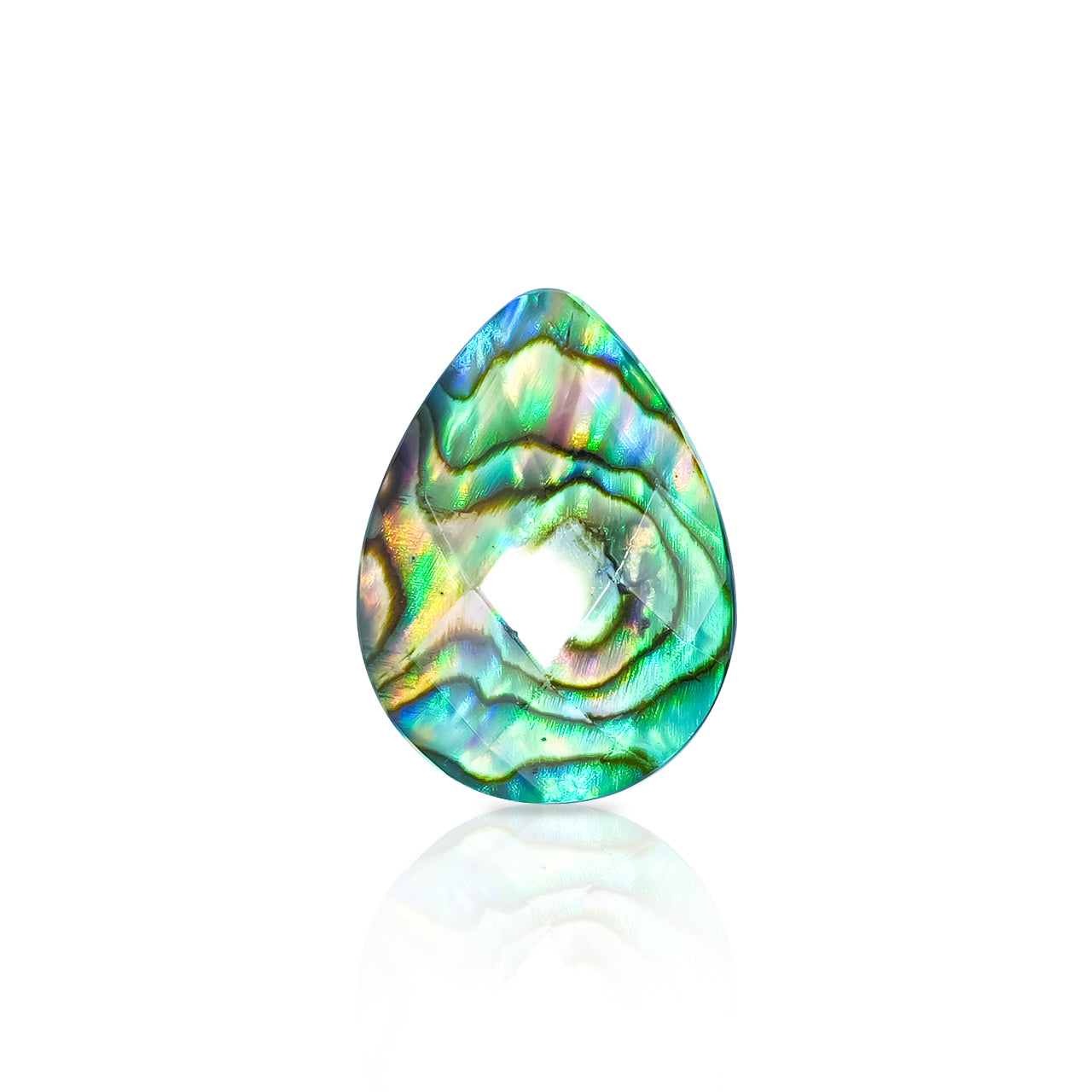 Starborn Faceted Abalone Shell Doublet Pear Cabochon - 1 Piece
