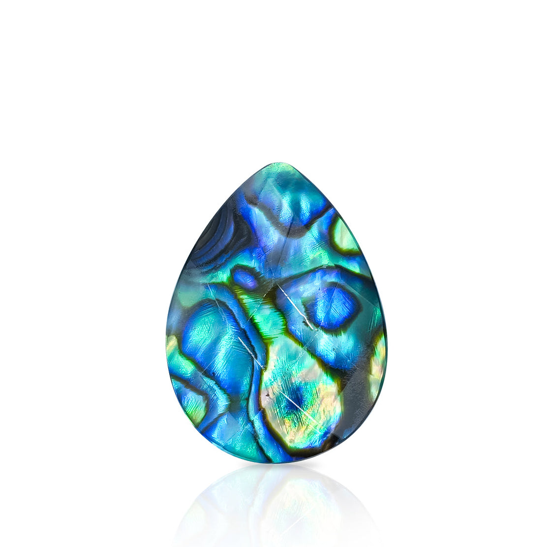 Starborn Faceted Abalone Shell Doublet Pear Cabochon - 1 Piece