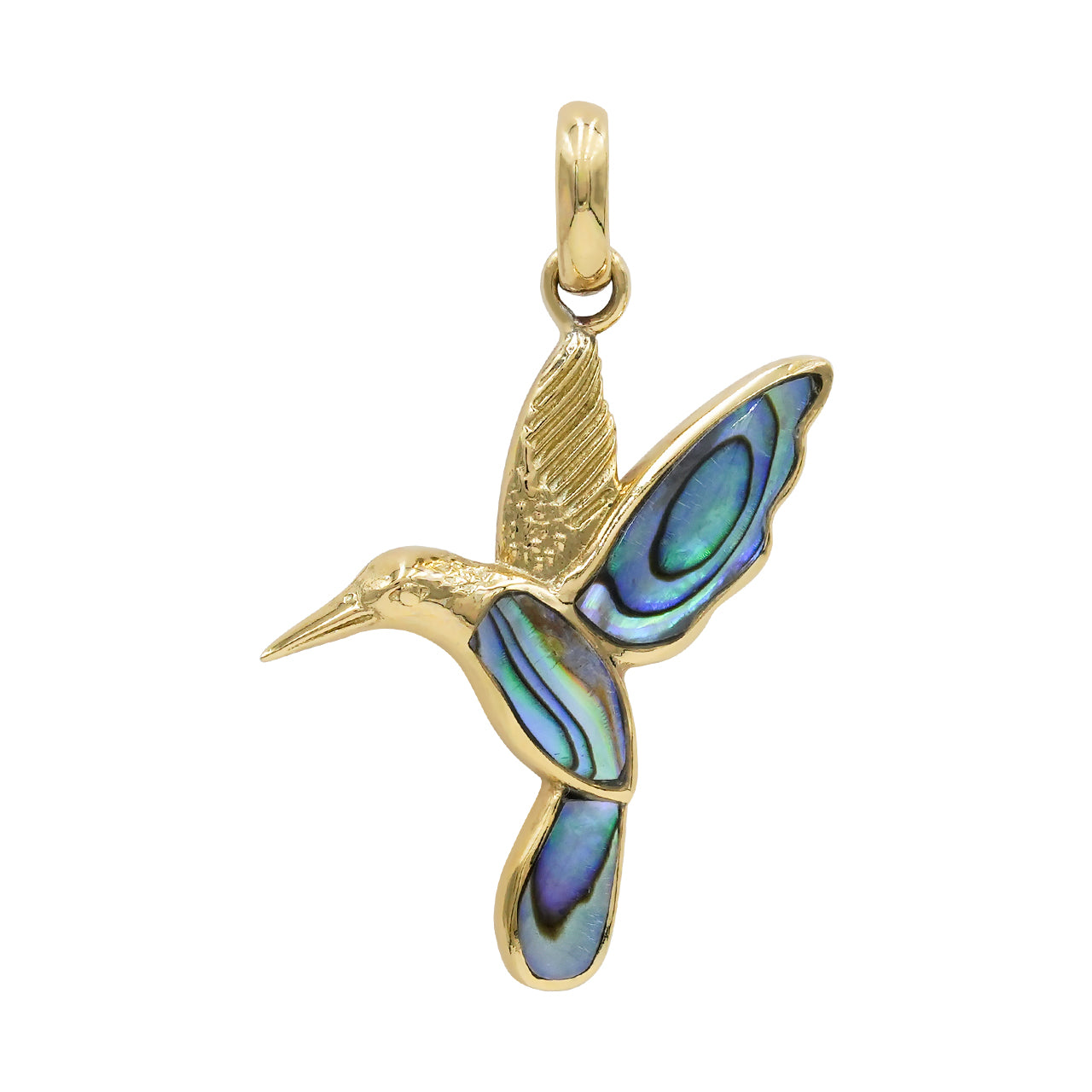 Starborn Abalone Hummingbird Pendant in Sterling Silver