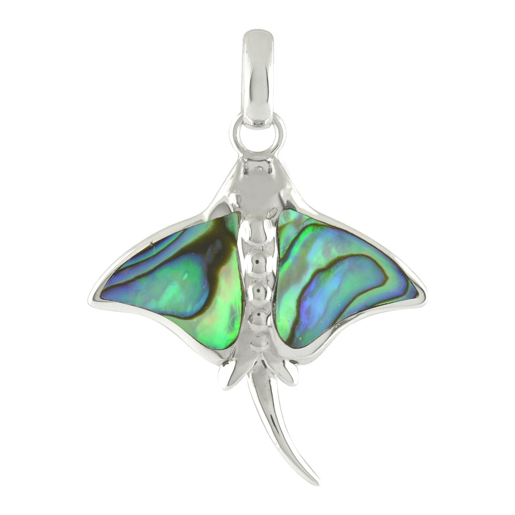 Starborn Manta Ray Abalone Shell Pendant in Sterling Silver