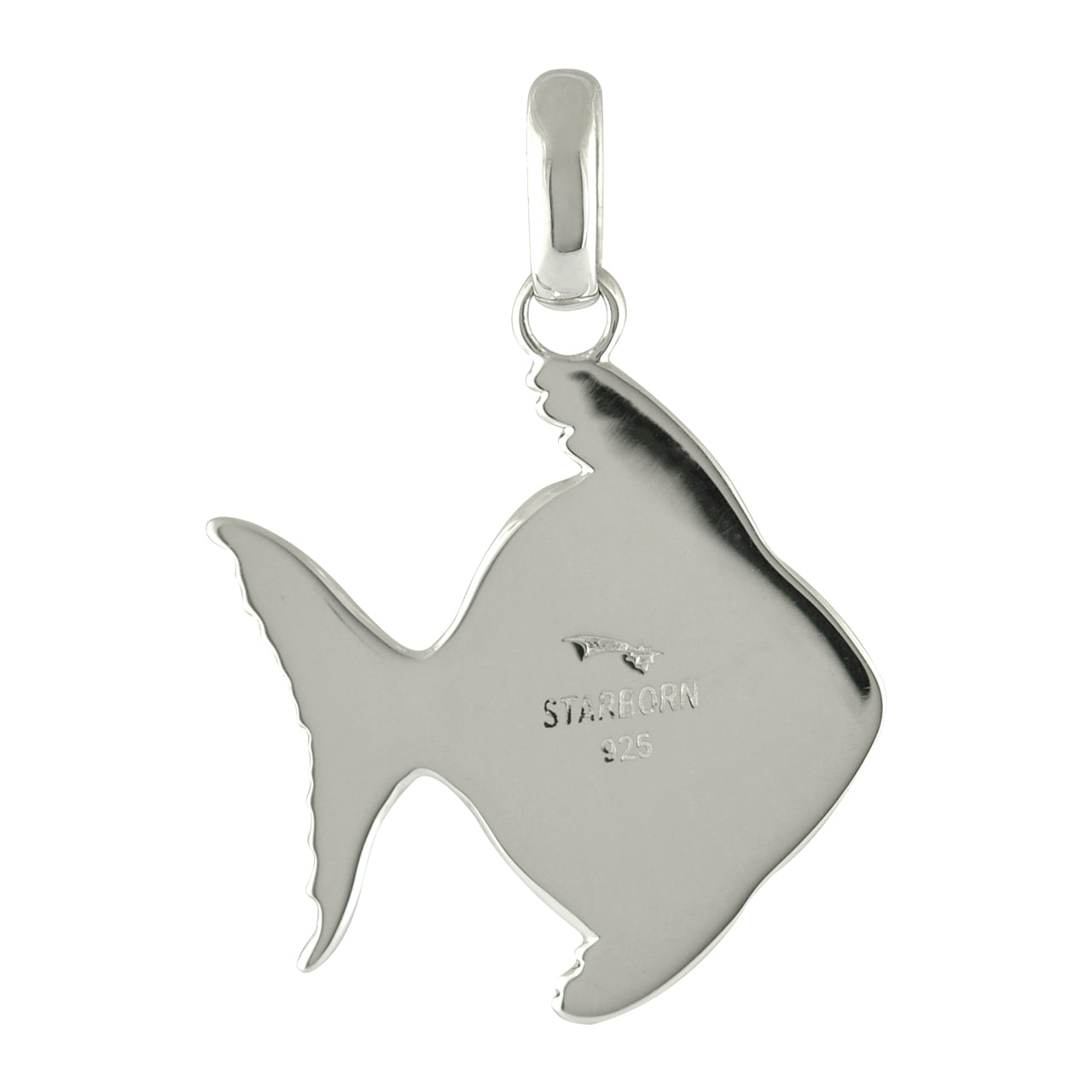 Starborn Abalone Shell Inlay Fish Pendant in Sterling Silver