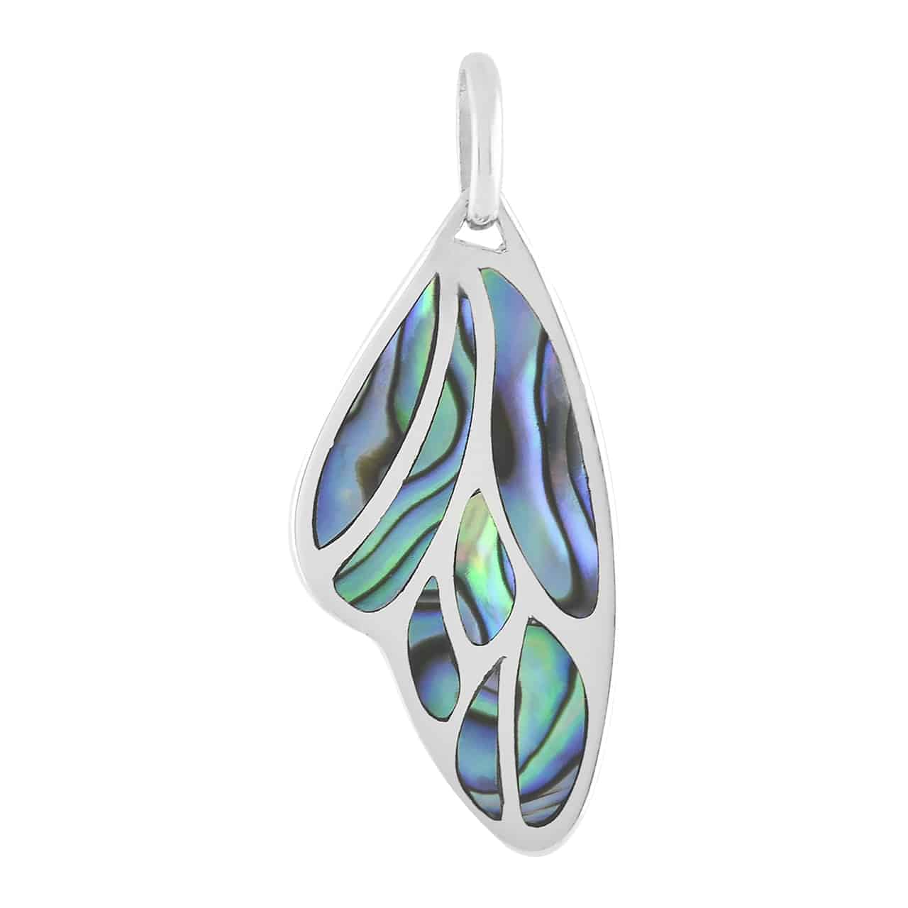 Starborn Gemstone Inlay Butterfly Wing Pendant in Sterling Silver