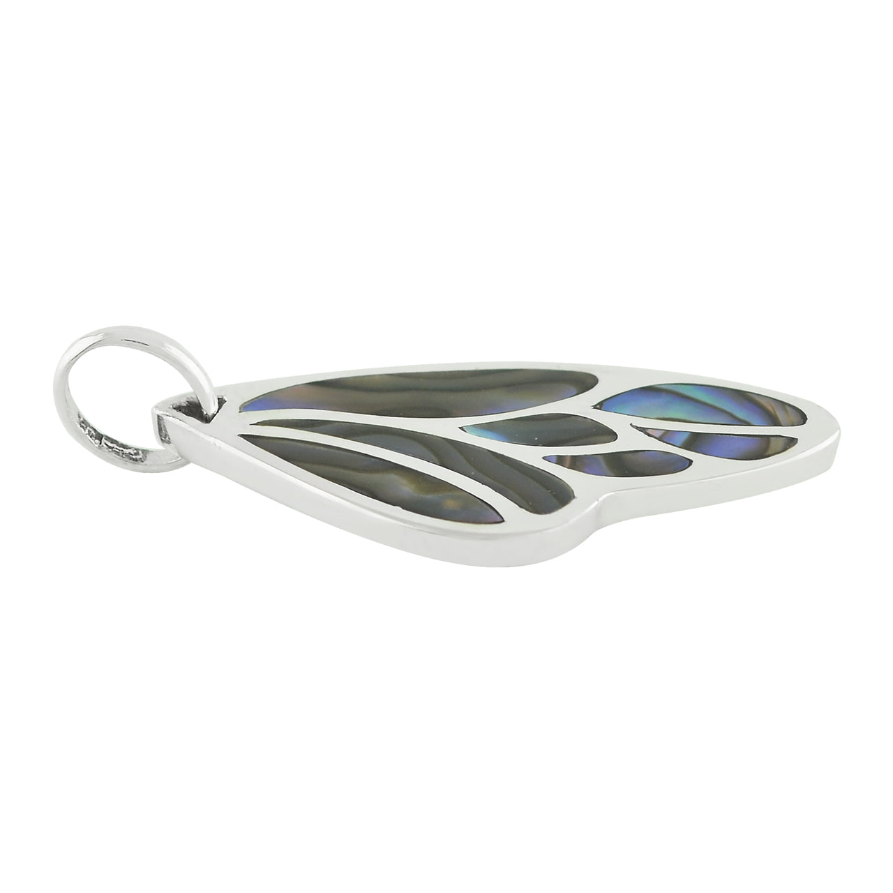Starborn Gemstone Inlay Butterfly Wing Pendant in Sterling Silver
