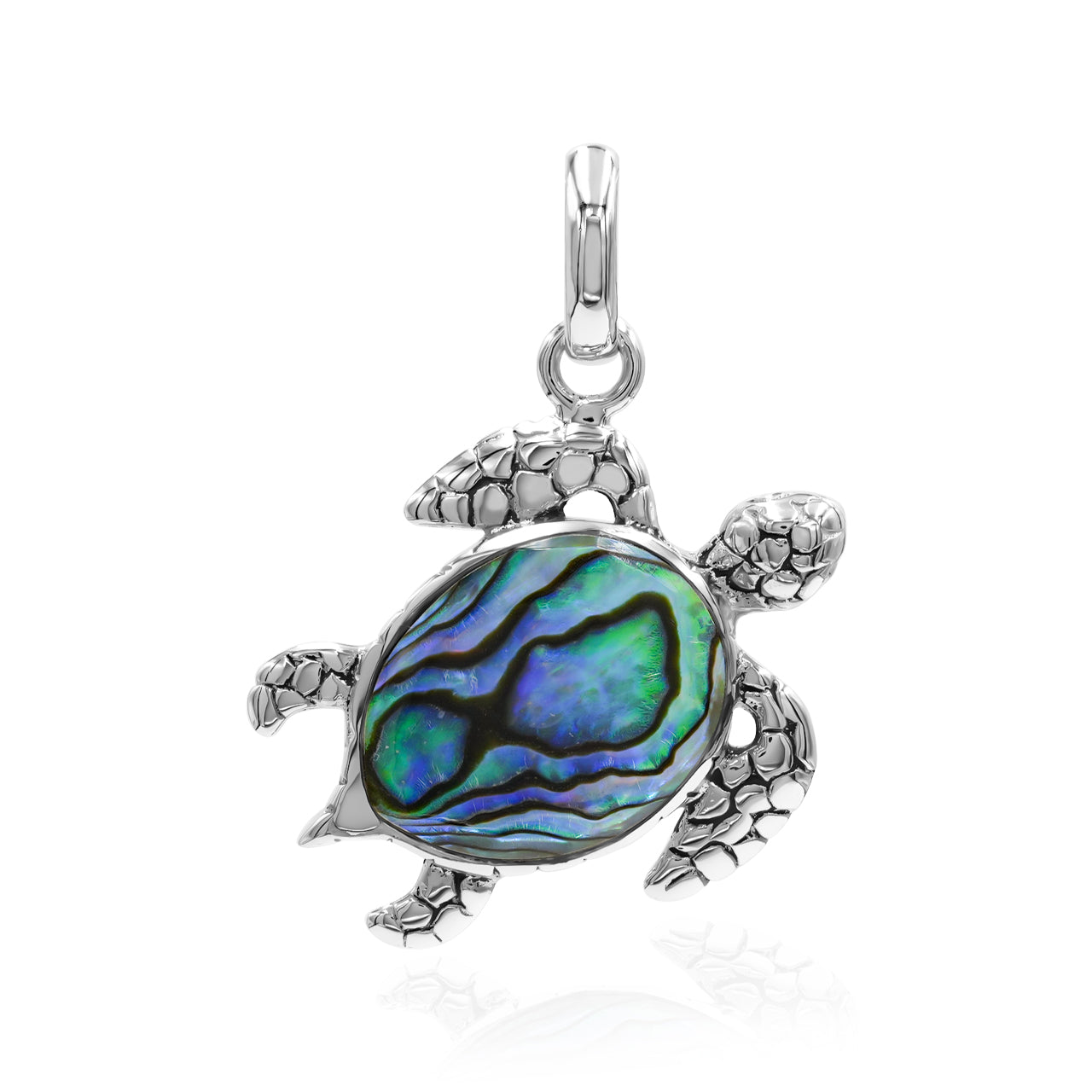 Starborn Swimming Sea Turtle Pendant in Fine Sterling Silver