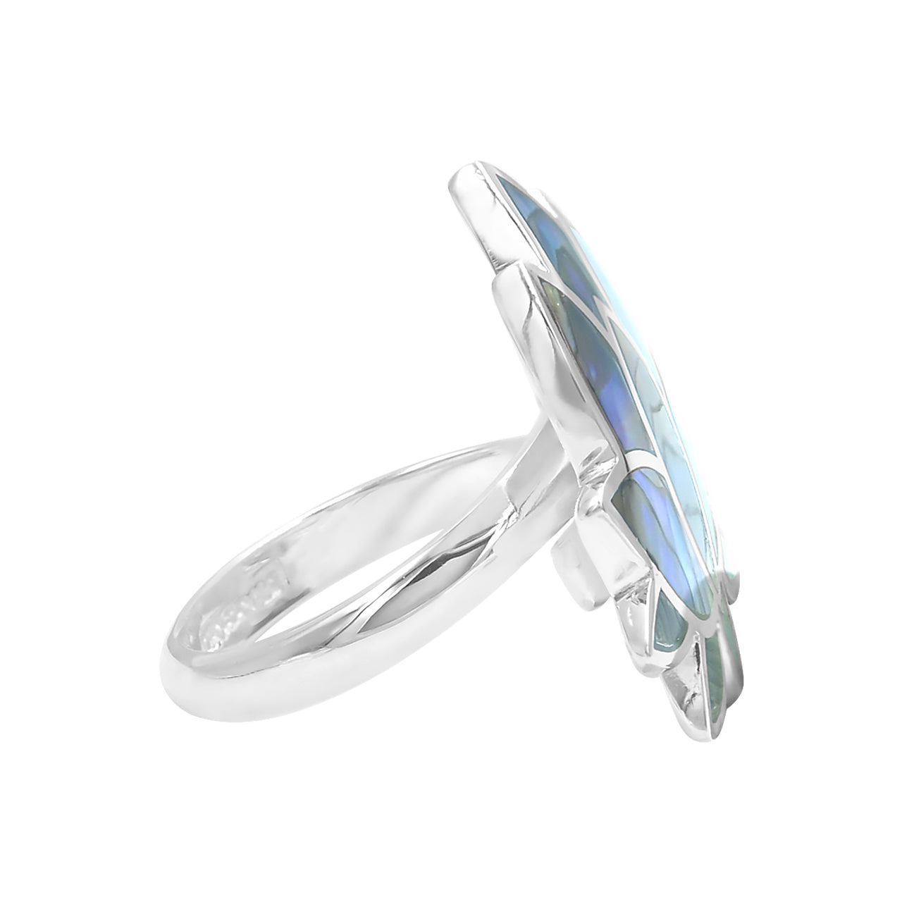 Starborn Abalone Lotus Ring in Sterling Silver
