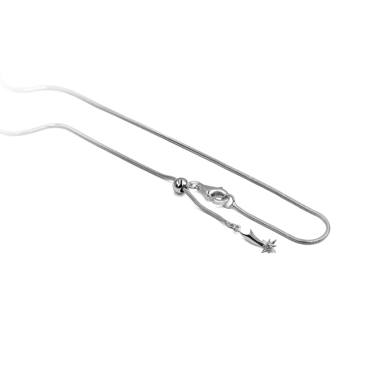 Starborn 22" Verstellbare Sterlingsilberkette mit Schiebekugel – Kastenförmige und Schlangenförmige Ausführungen