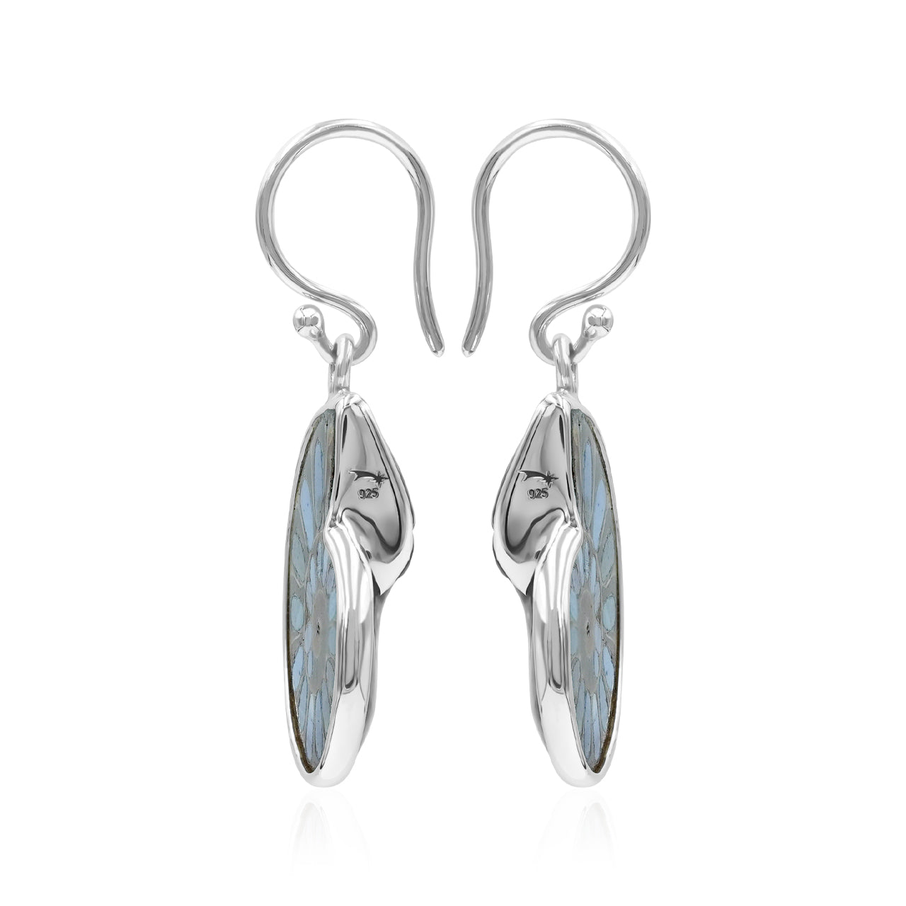 Aretes de amonita Starborn con incrustaciones de nácar en plata de ley