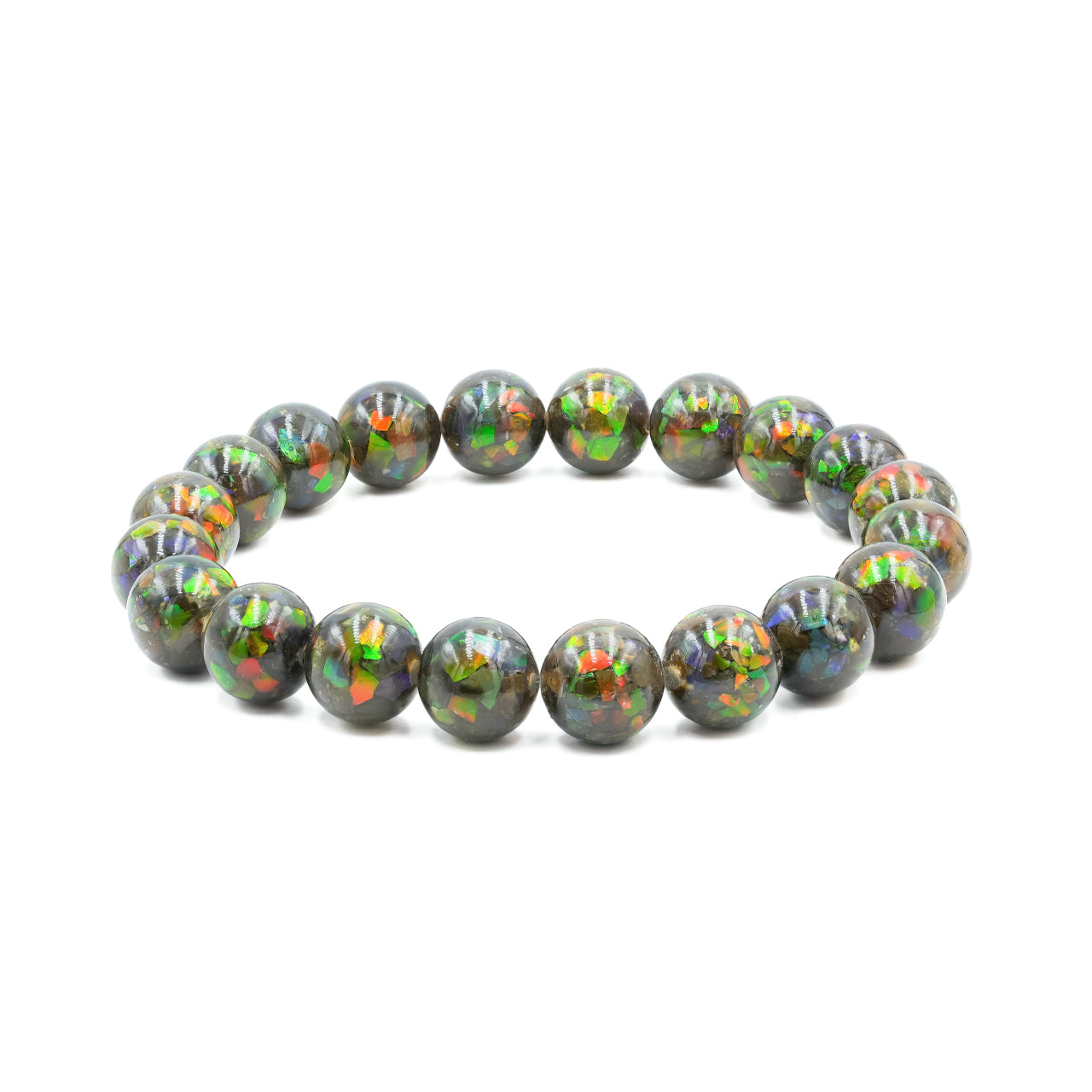 Pulsera elástica con cuentas de ammolita de 11 mm Starborn