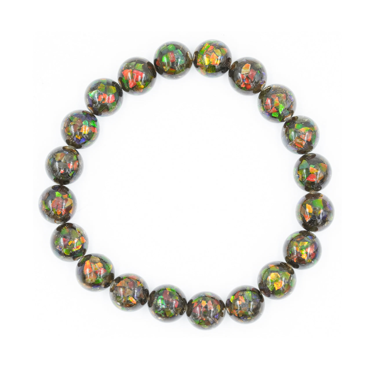 Pulsera elástica con cuentas de ammolita de 11 mm Starborn