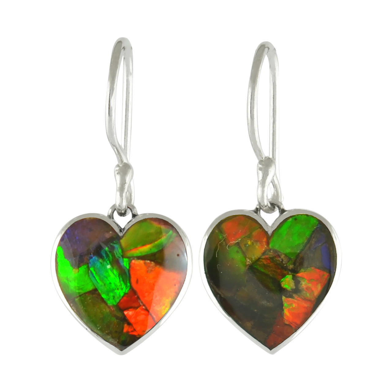 Starborn Gemstones Heart Earrings in Sterling Silver