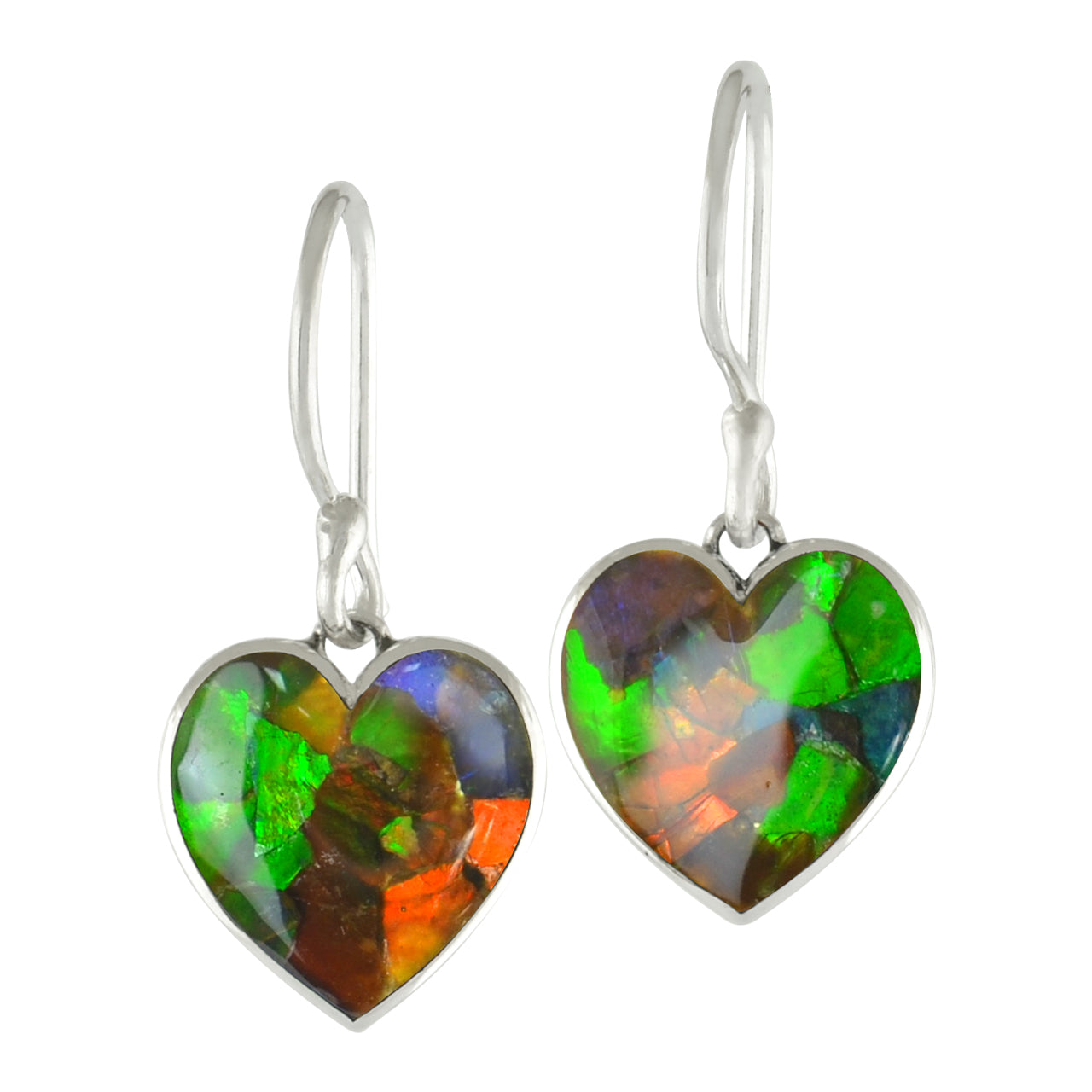 Starborn Gemstones Heart Earrings in Sterling Silver