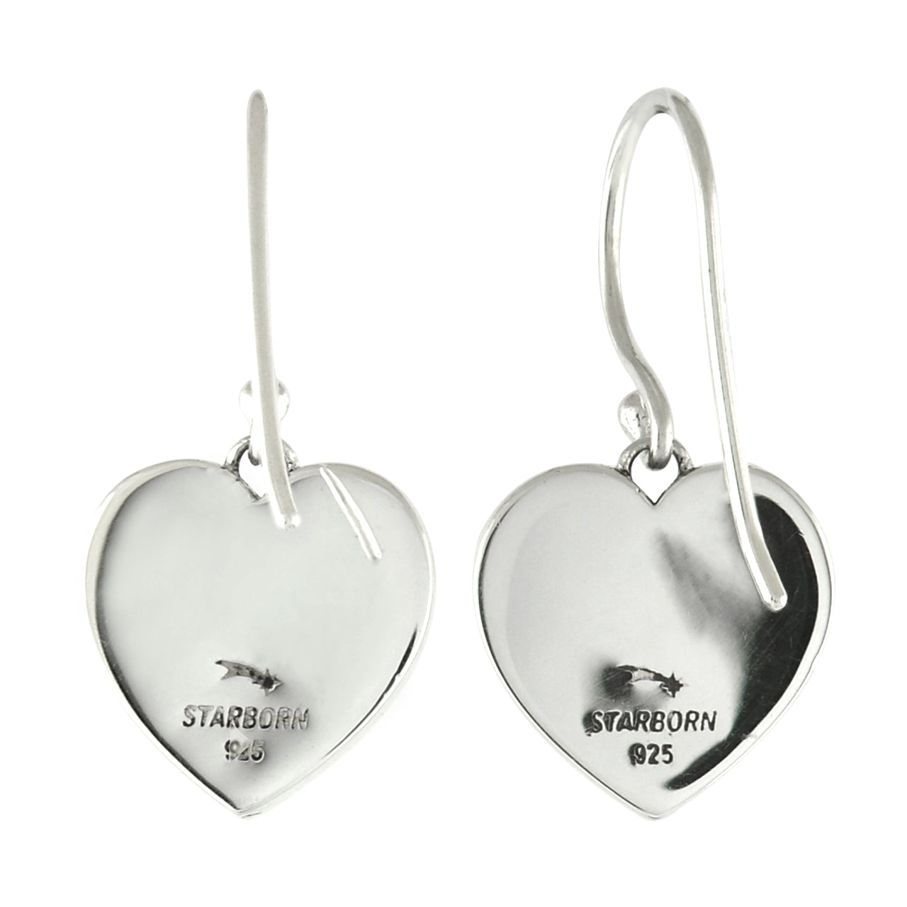 Starborn Gemstones Heart Earrings in Sterling Silver