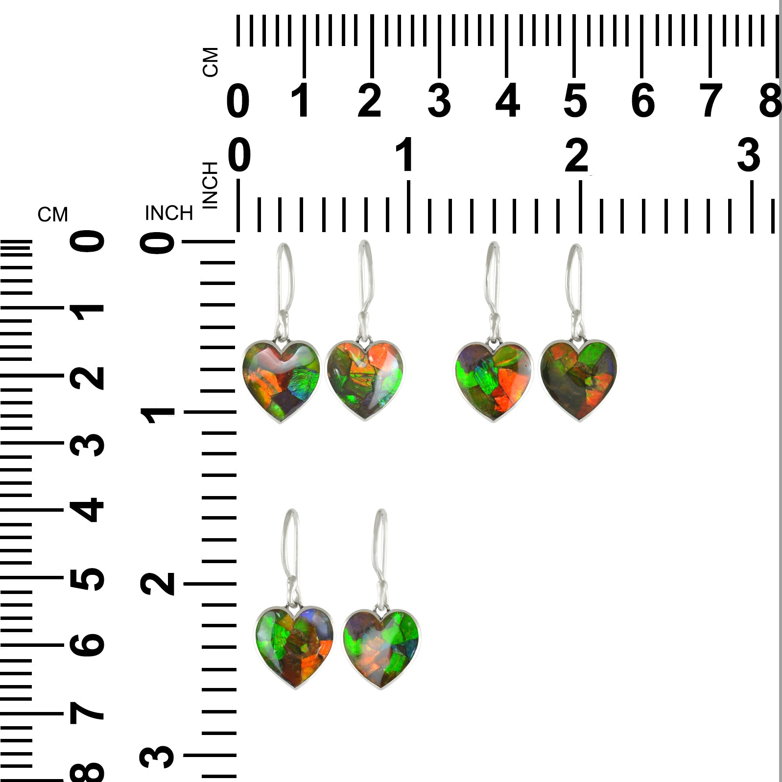 Starborn Gemstones Heart Earrings in Sterling Silver
