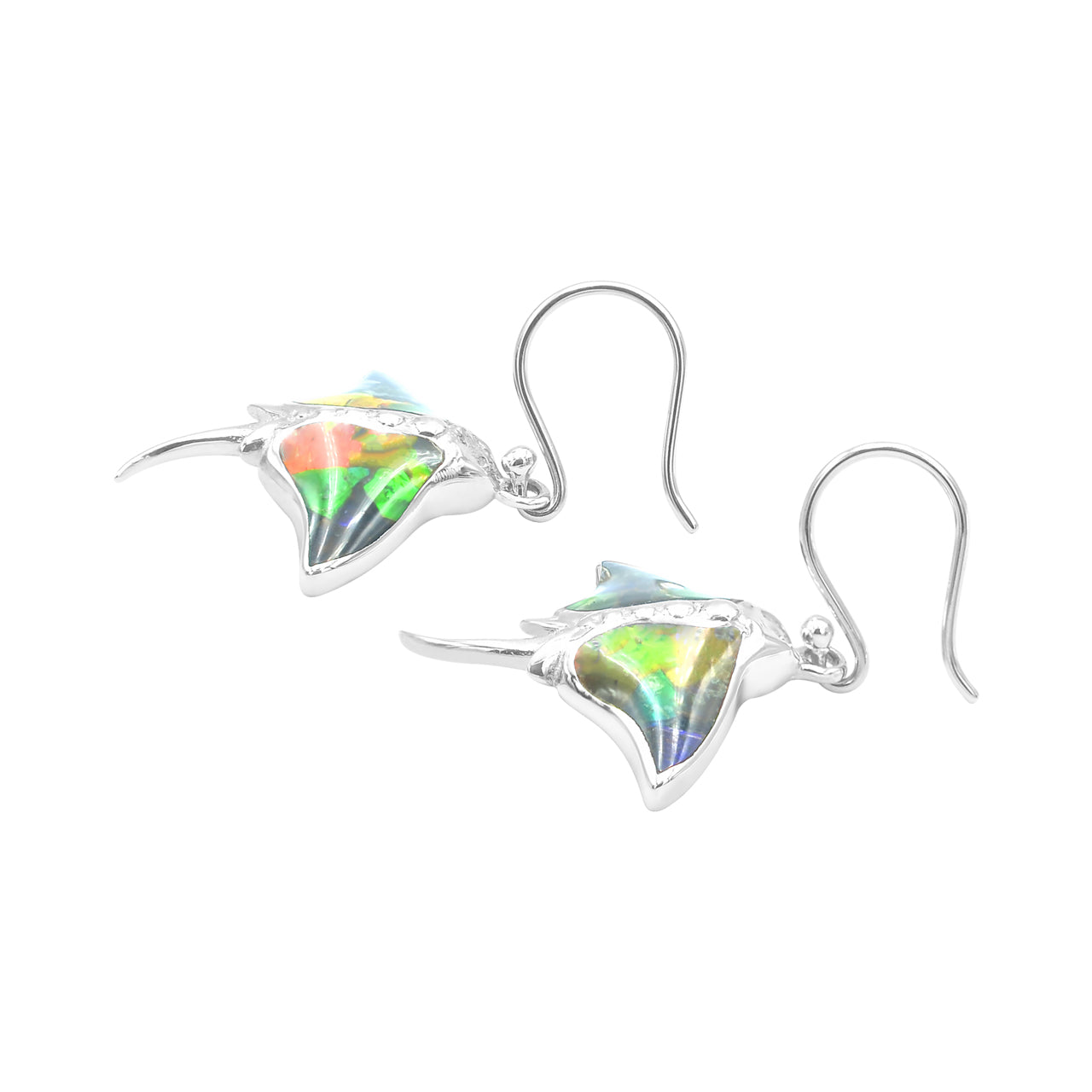 Starborn Gemstone Manta Ray Earrings in Sterling Silver