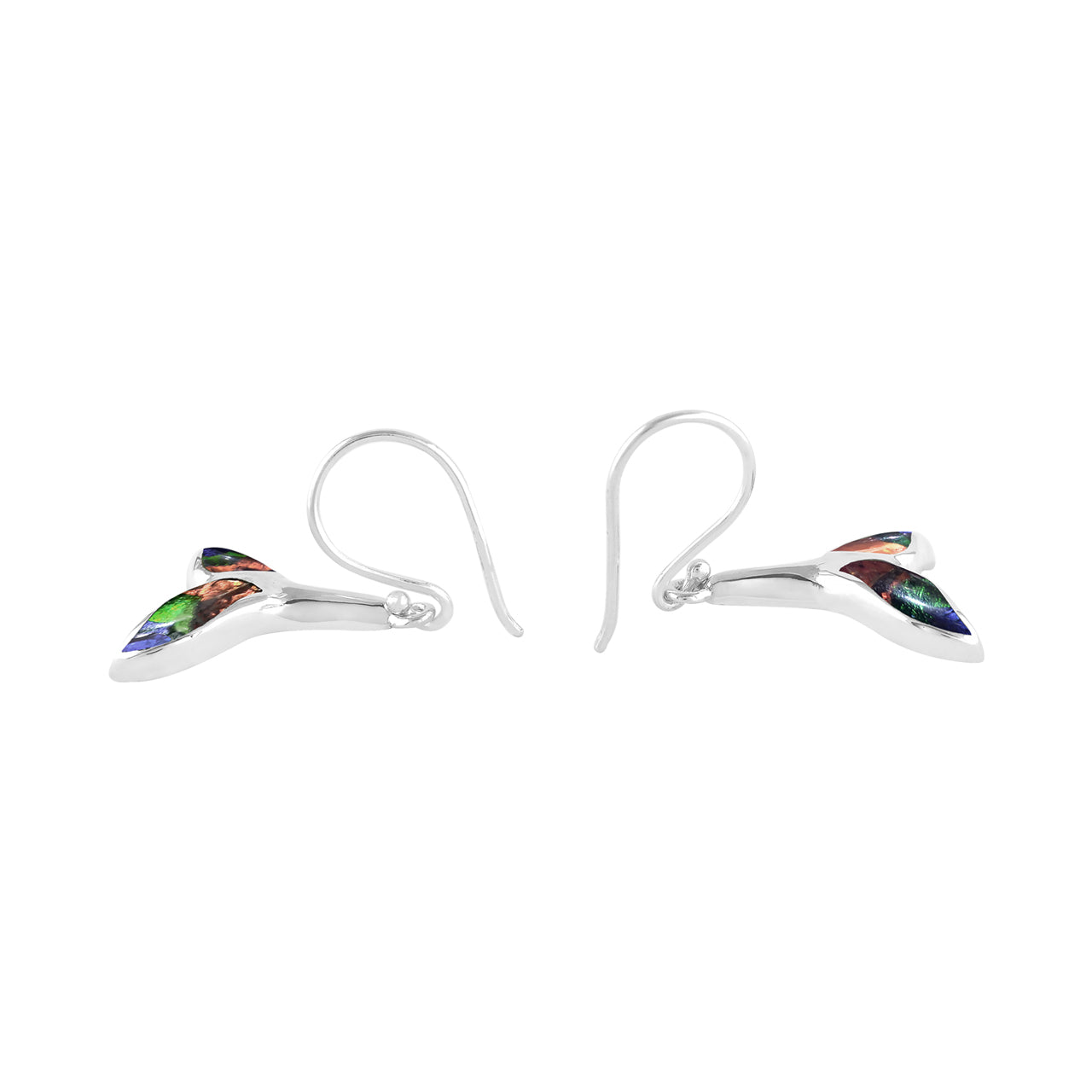 Starborn Gemstone Whale Tail Earrings in Sterling Silver