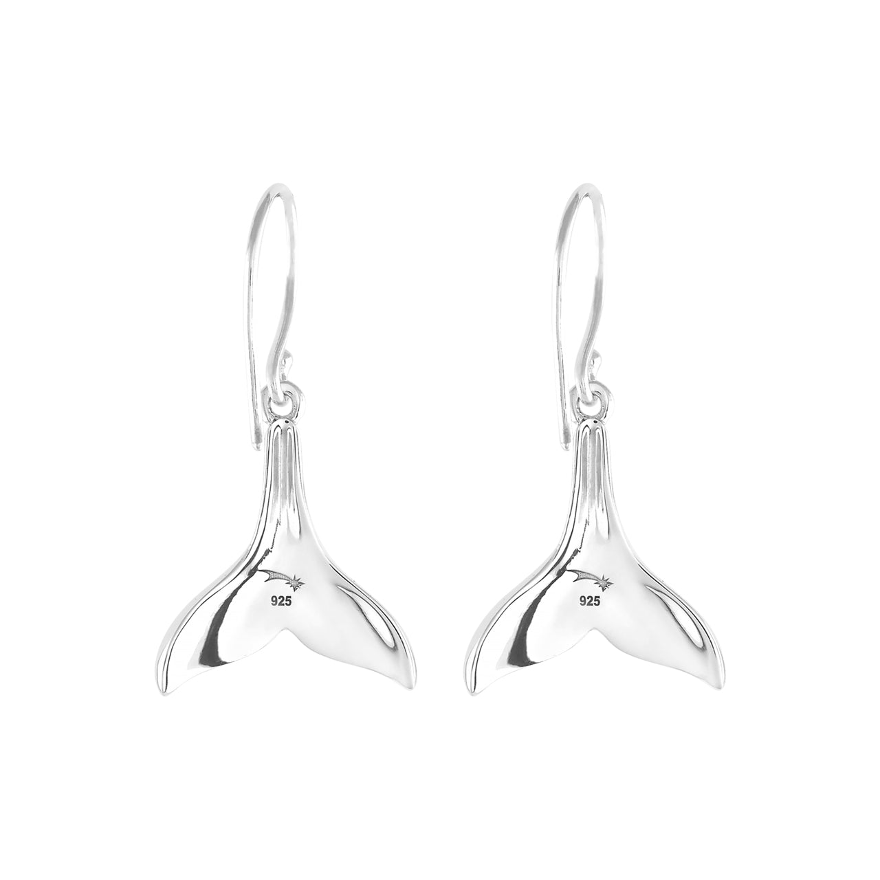 Starborn Gemstone Whale Tail Earrings in Sterling Silver
