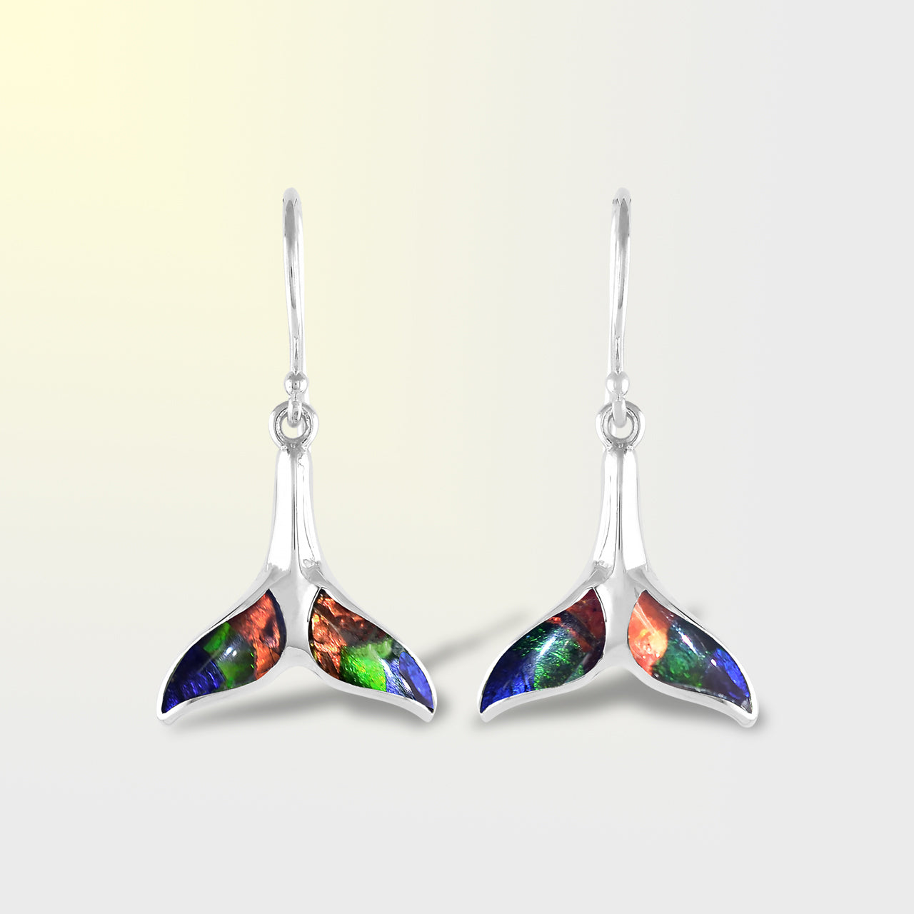 Starborn Gemstone Whale Tail Earrings in Sterling Silver