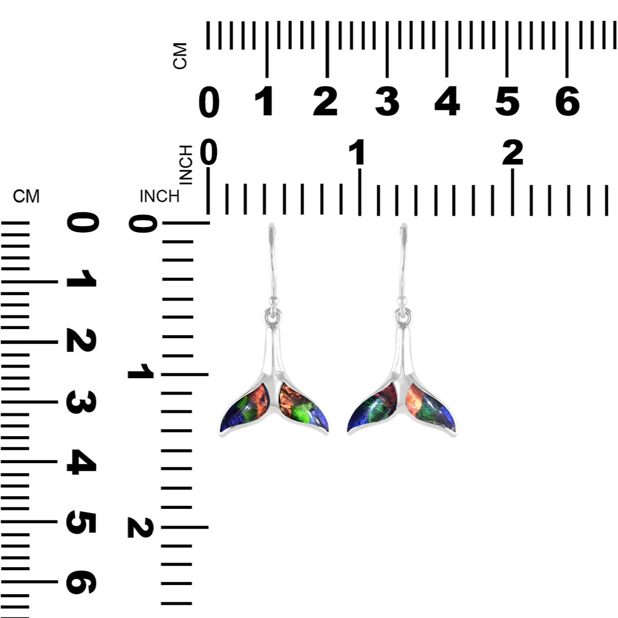 Starborn Gemstone Whale Tail Earrings in Sterling Silver