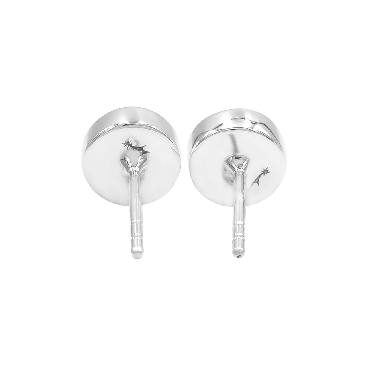 Aretes tipo microposte de 6 mm con amolita de Starborn en plata de ley