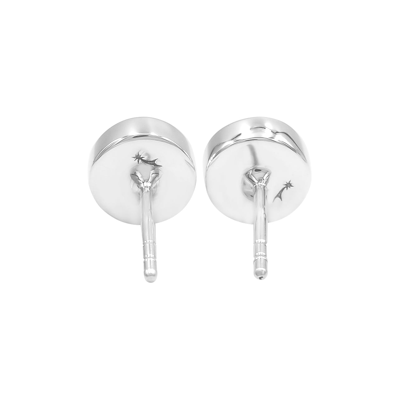 Aretes tipo microposte de 6 mm con amolita de Starborn en plata de ley