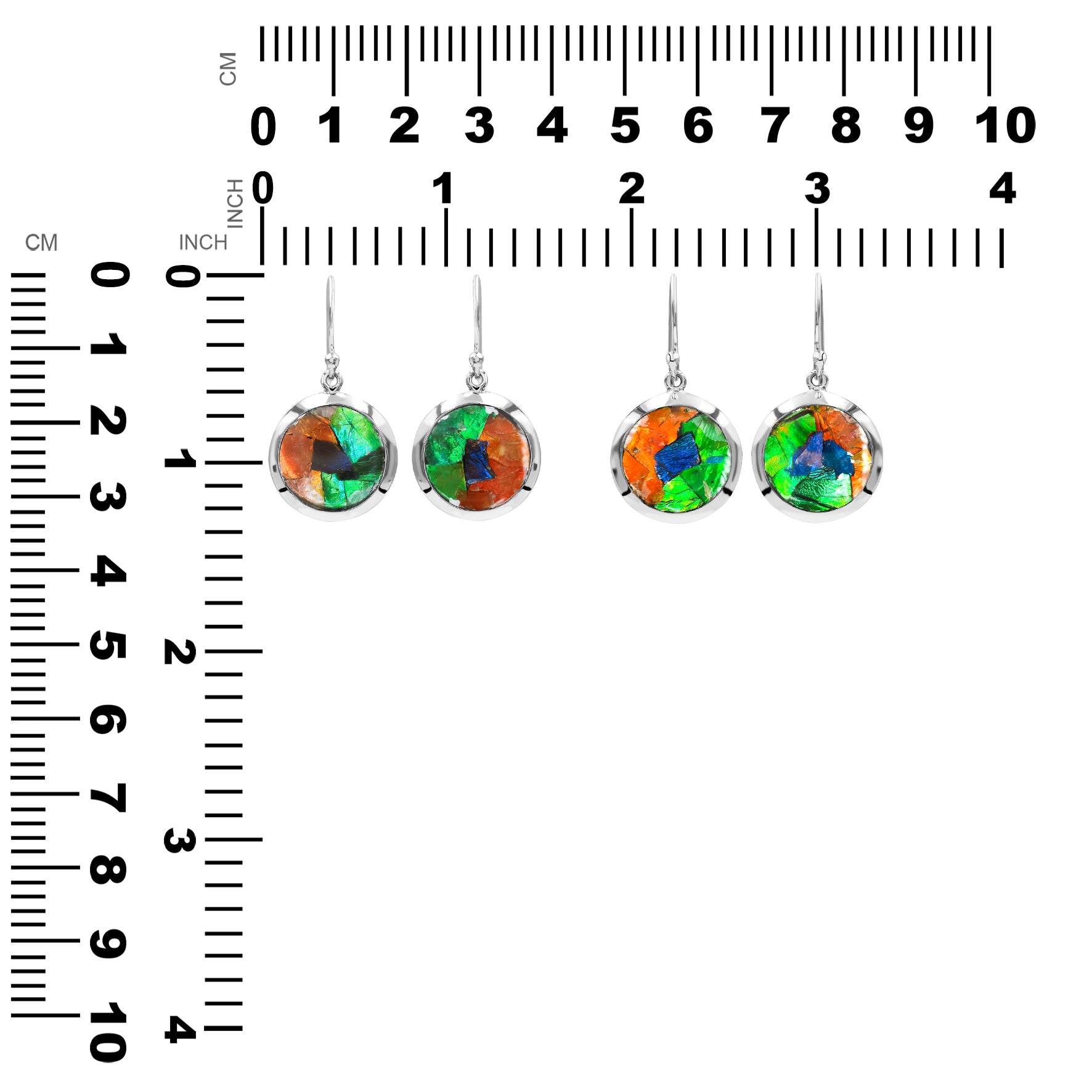 Starborn Round 18mm Gemstones Medallion Style Earring in Sterling Silver - Medium