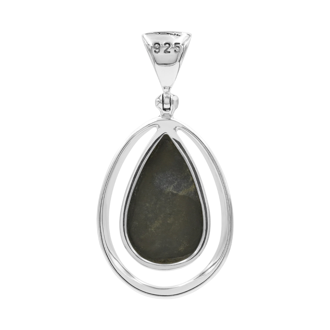 Starborn Ammolite Birnenanhänger mit Rahmen in Sterling Silber