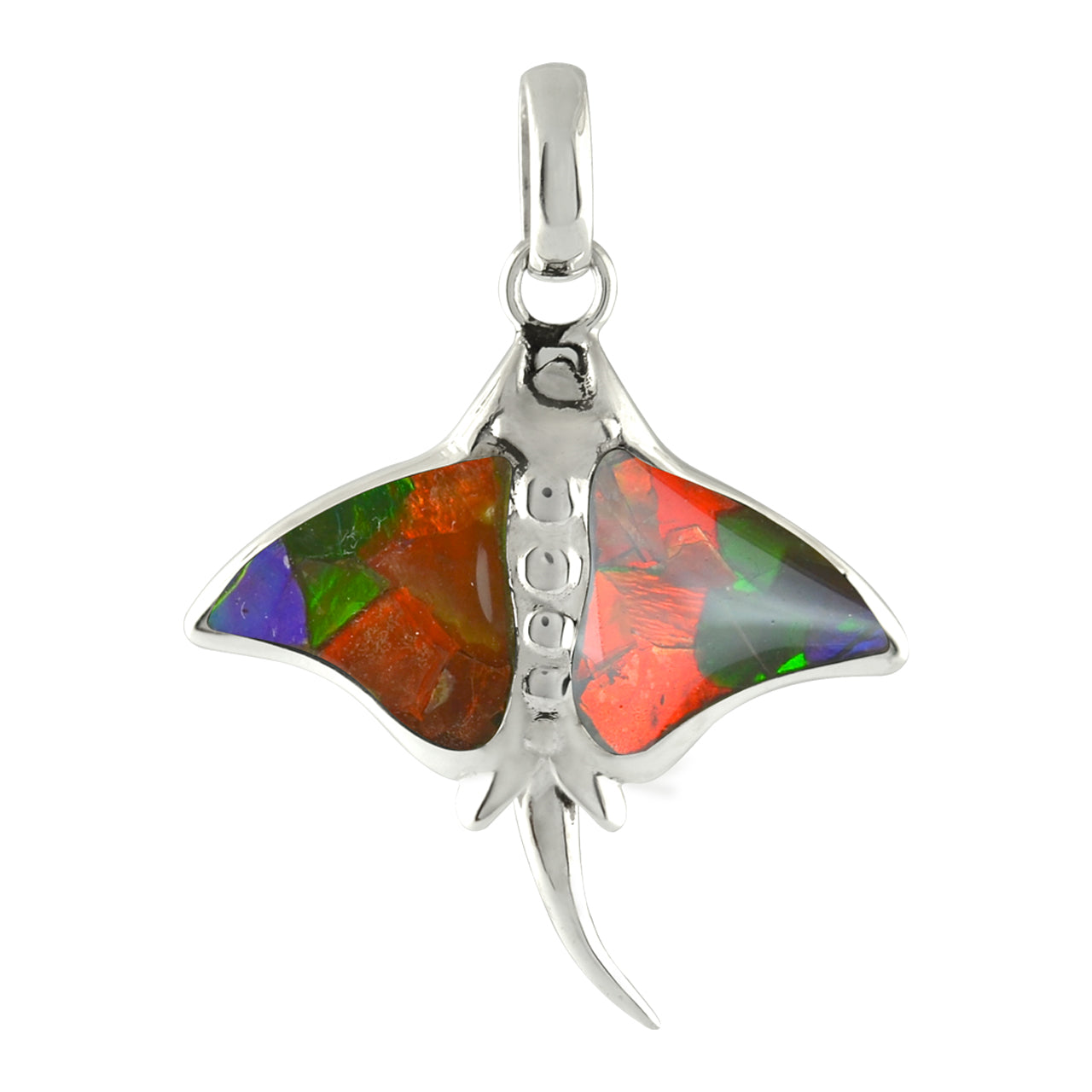 Colgante Starborn Abalone Manta Ray en plata de ley