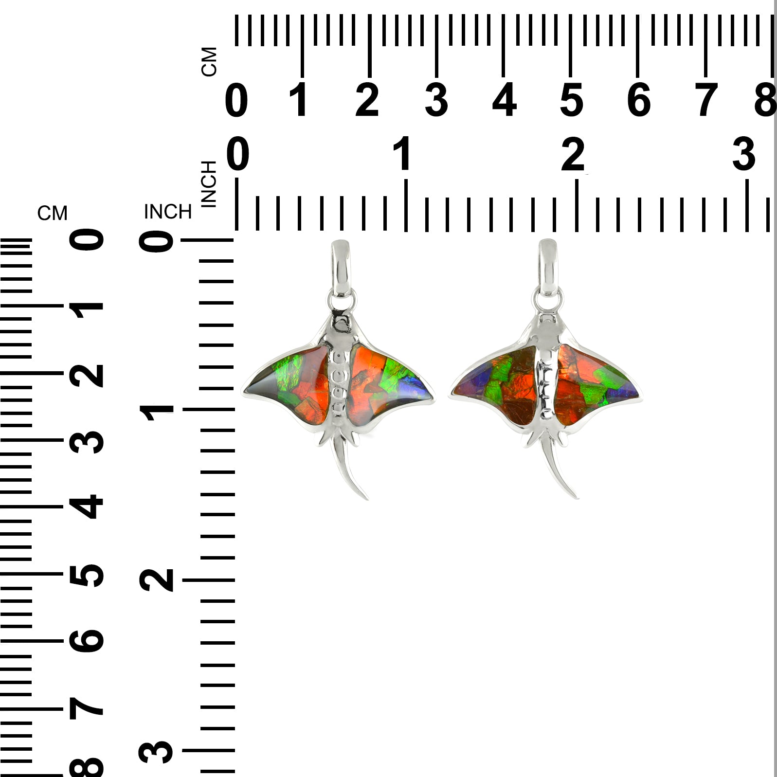 Colgante Starborn Abalone Manta Ray en plata de ley