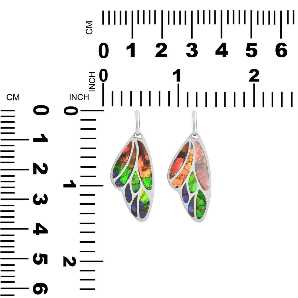Starborn Gemstone Inlay Butterfly Wing Pendant in Sterling Silver