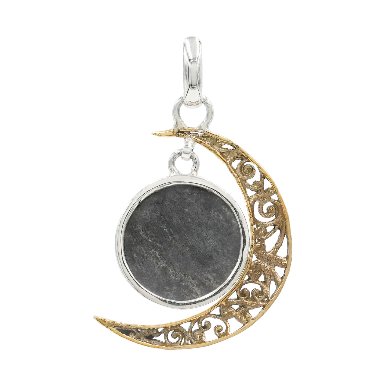 Starborn Facettiertes Ammolit-Doublet mit Halbmond-Akzent-Anhänger aus Sterlingsilber 