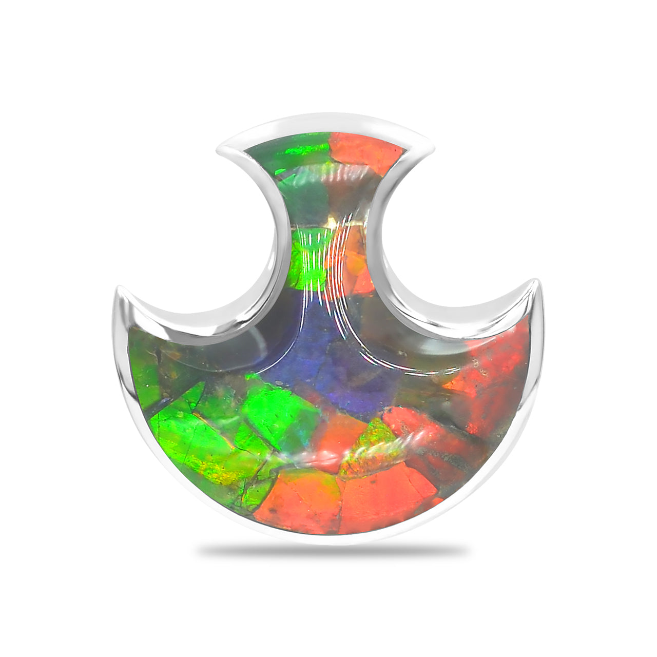 Starborn Ammolite Streitaxt Kopf Anhänger in Sterling Silber