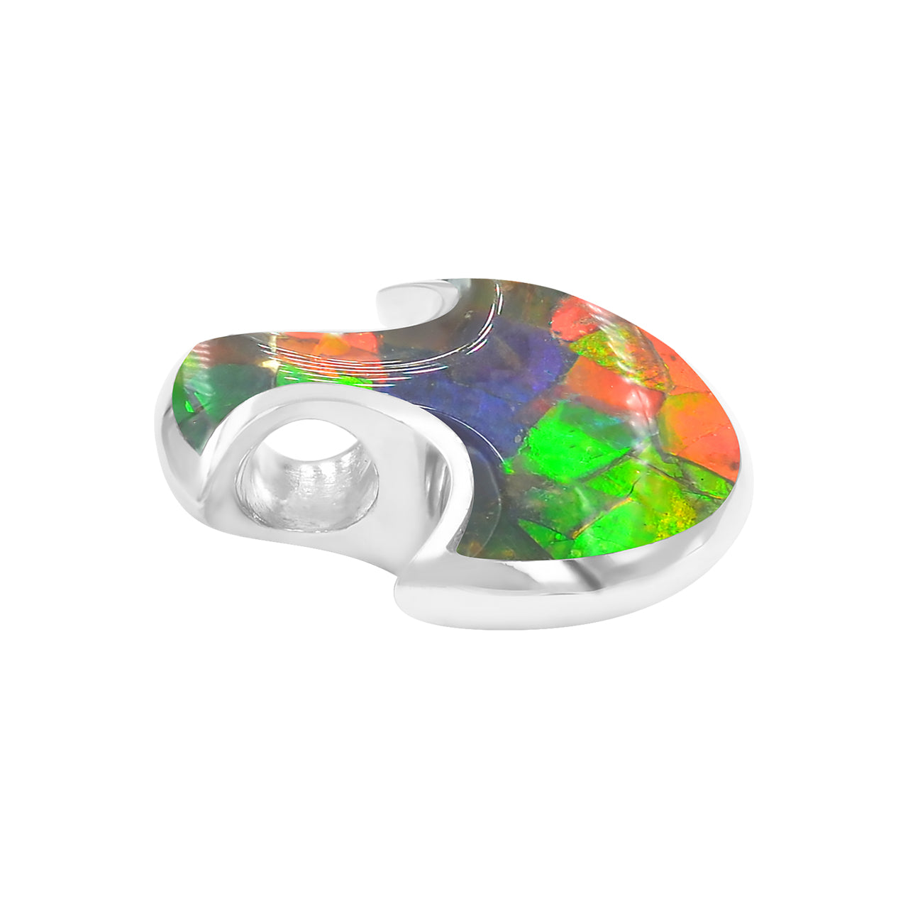 Starborn Ammolite Streitaxt Kopf Anhänger in Sterling Silber