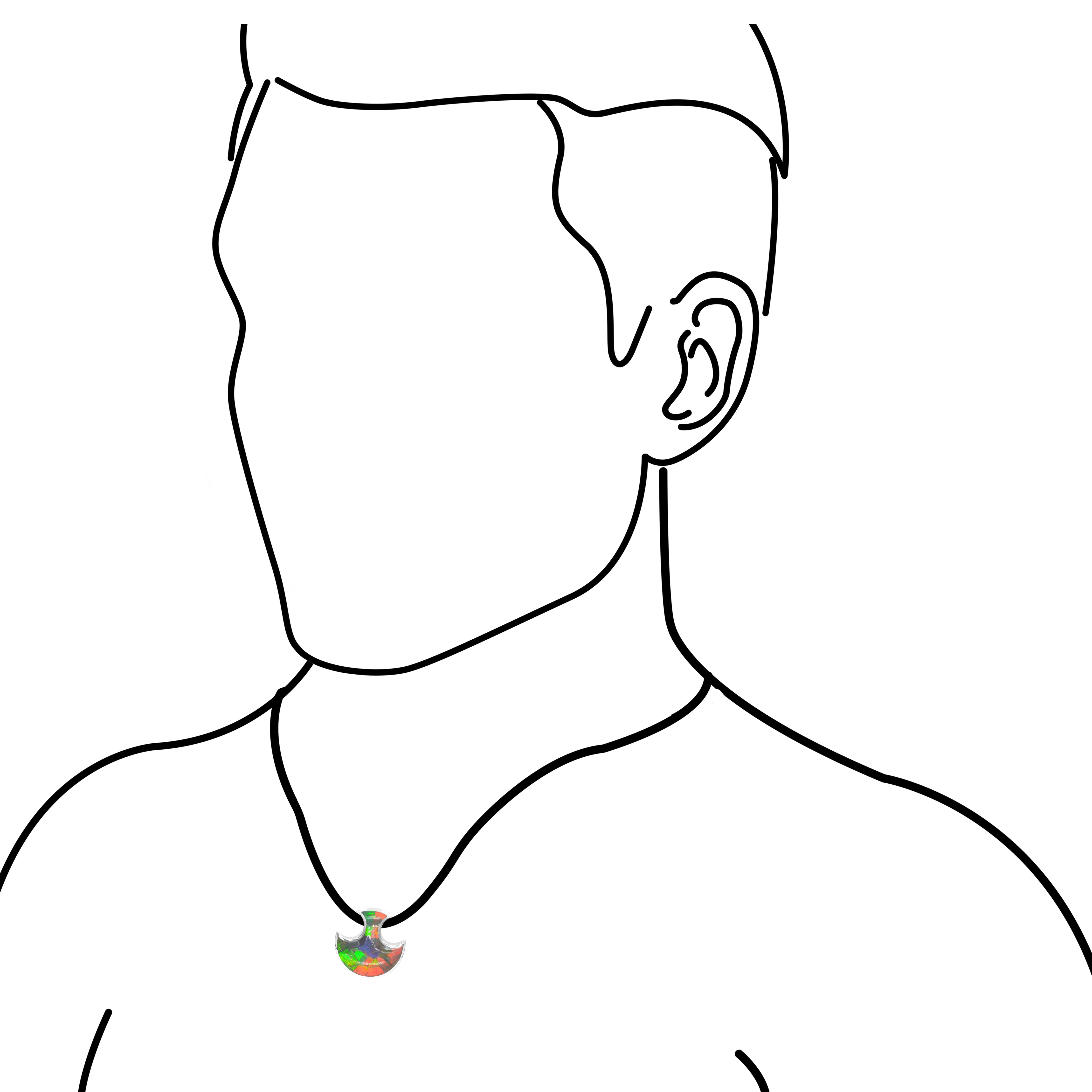 Starborn Ammolite Streitaxt Kopf Anhänger in Sterling Silber