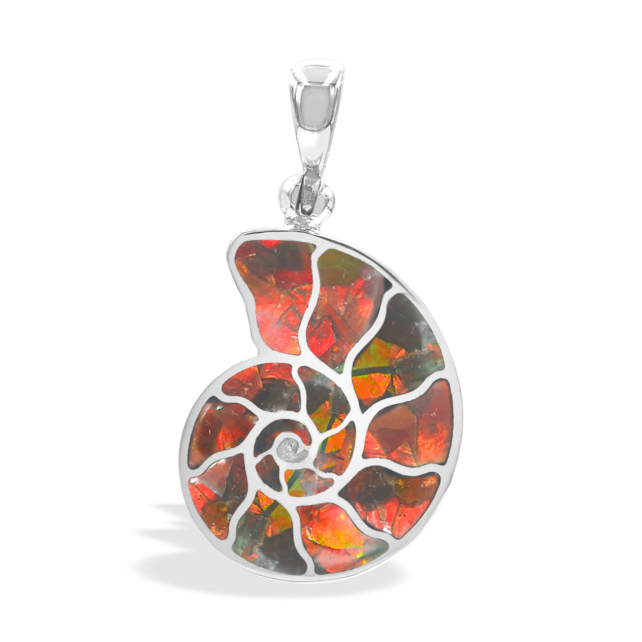 Colgante Nautilus de ammolita Starborn en plata de ley