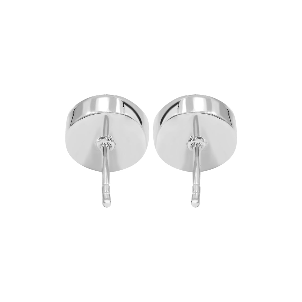 Starborn Amethyst Round Cabochon Post Style Earrings in Sterling Silver