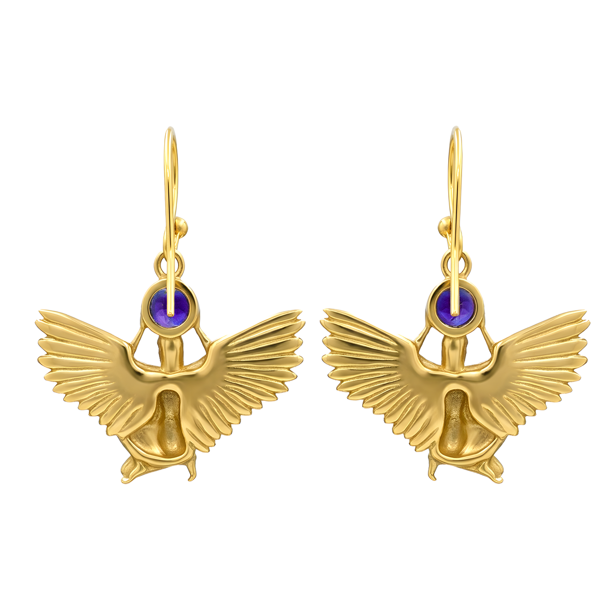 Starborn Faceted Amethyst Isis Earring in Nordic Gold