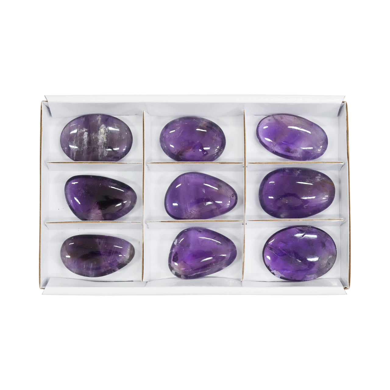 Amatista Starborn Piedra de Palma Irregular Plana 300 gramos - 9 Piezas