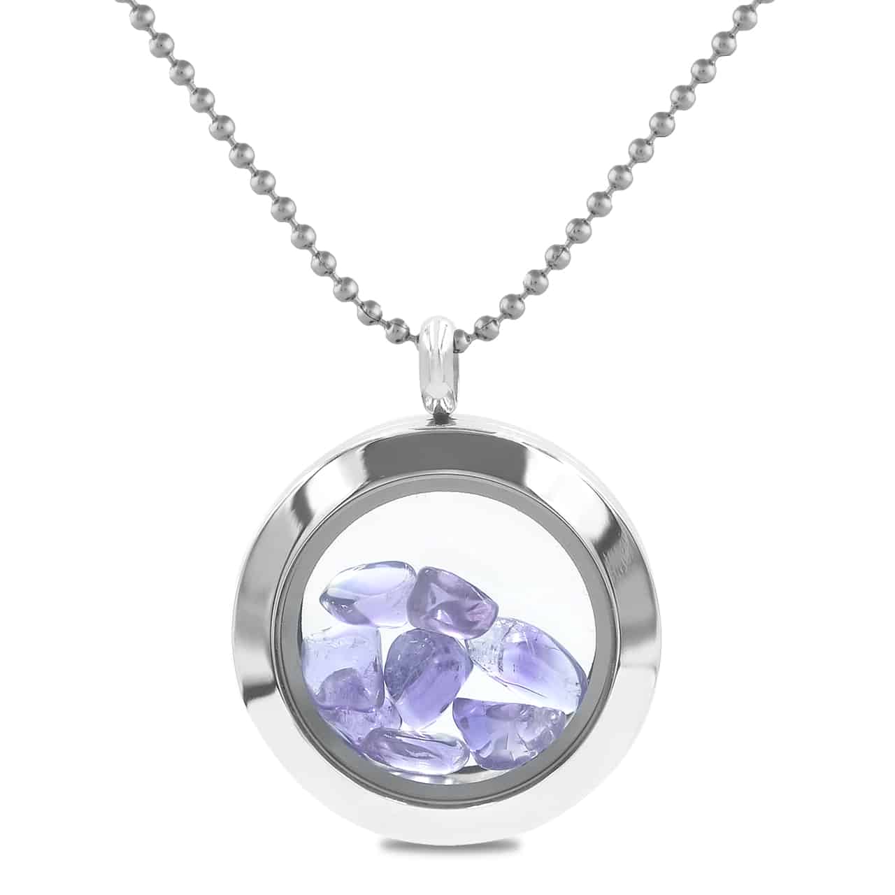 Collar con colgante de ventana con piedras preciosas Starborn en acero inoxidable