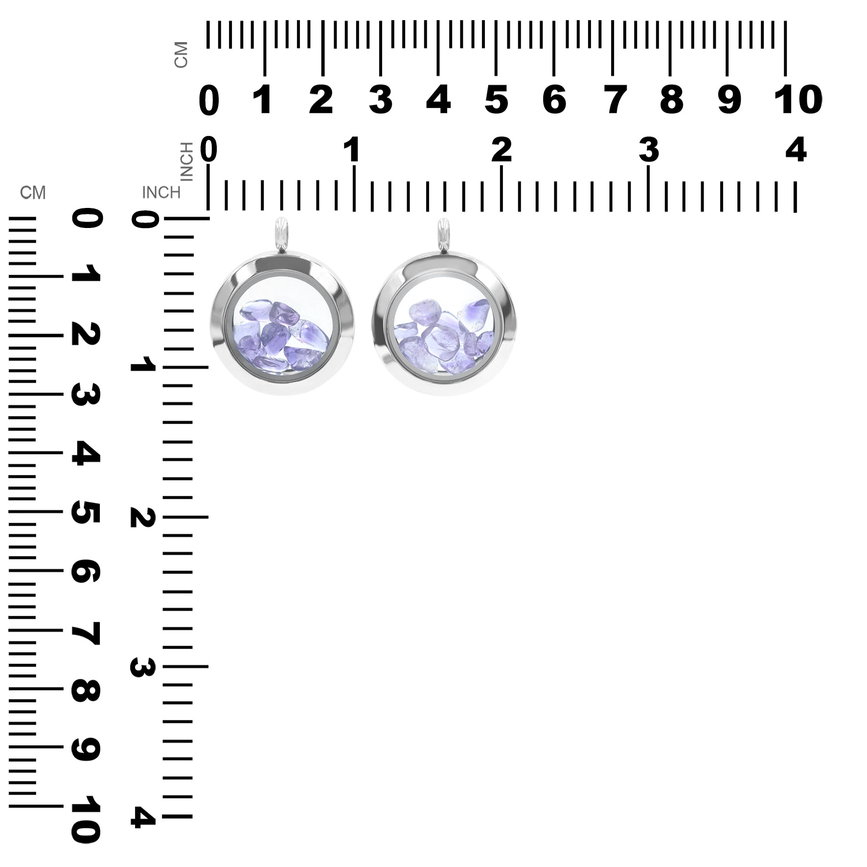 Starborn Amethyst Window Pendant Necklace in Stainless Steel