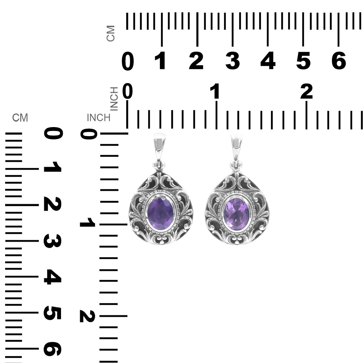 Starborn Faceted Elegant Scroll Gemstone Pendant in Sterling Silver