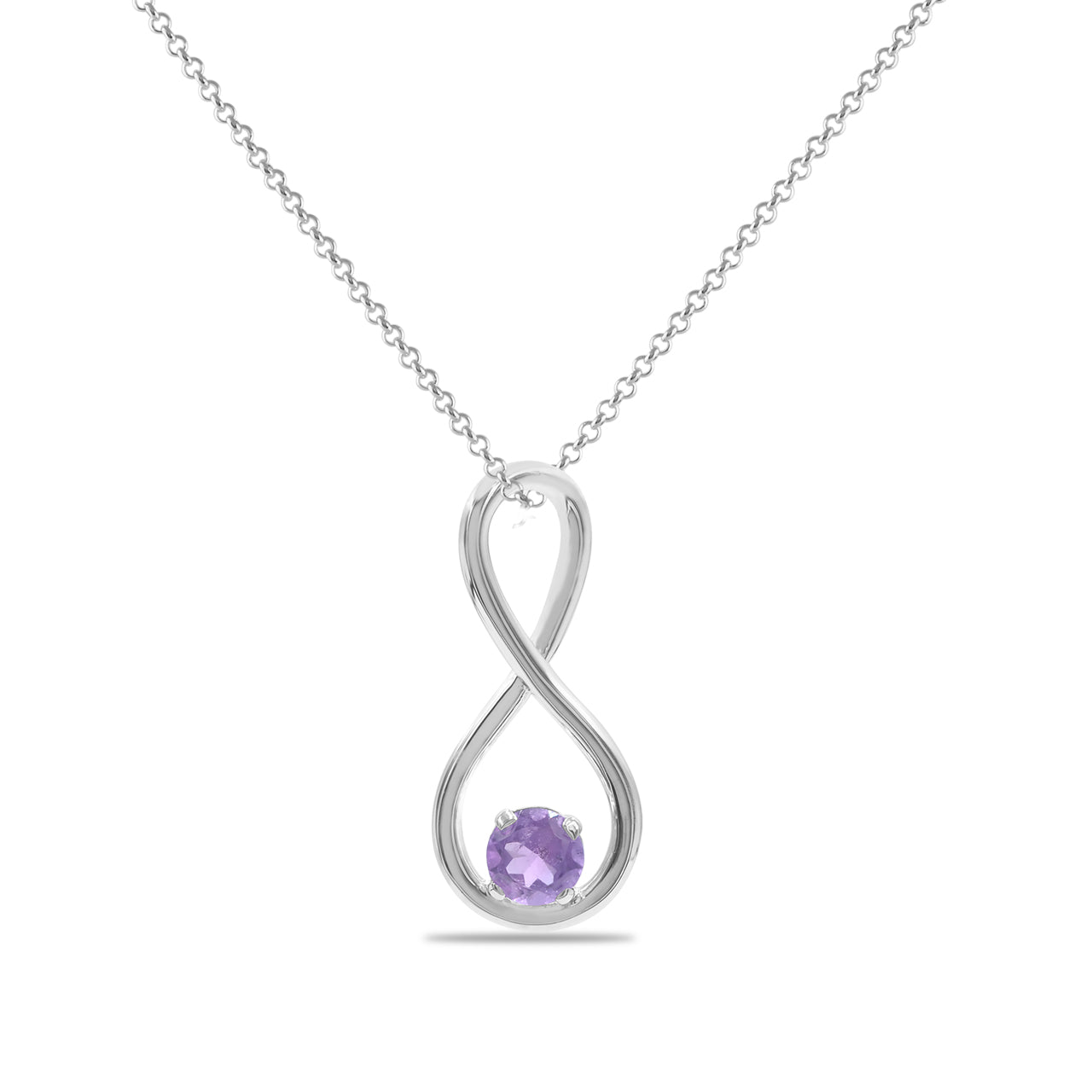 Starborn Faceted Gemstone Infinity Pendant in Fine Sterling Silver