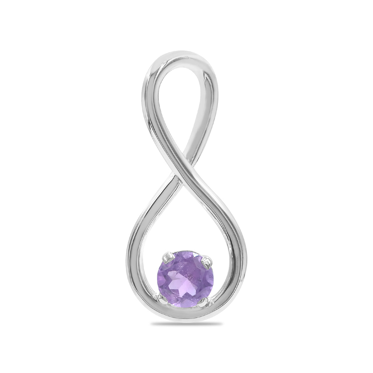 Starborn Faceted Amethyst Infinity Pendant in Fine Sterling Silver