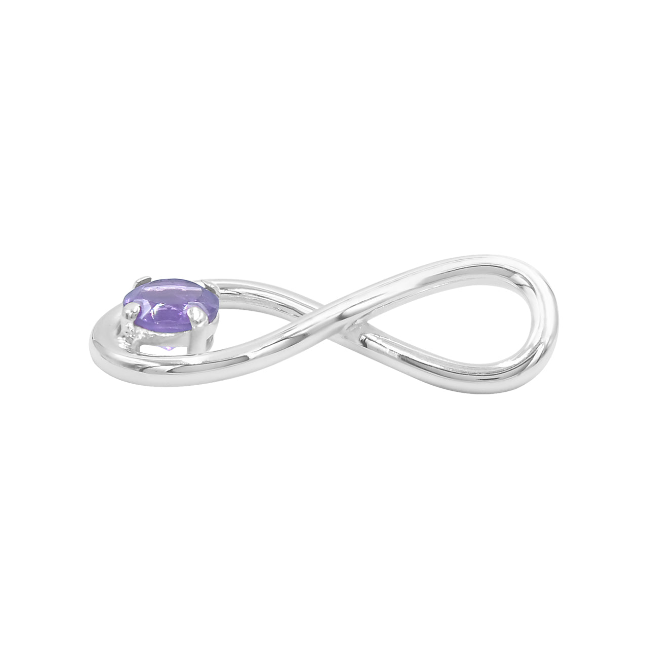 Starborn Faceted Amethyst Infinity Pendant in Fine Sterling Silver