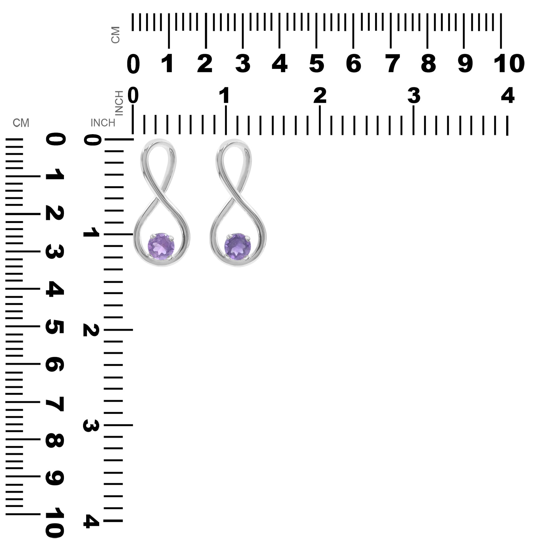 Starborn Faceted Amethyst Infinity Pendant in Fine Sterling Silver