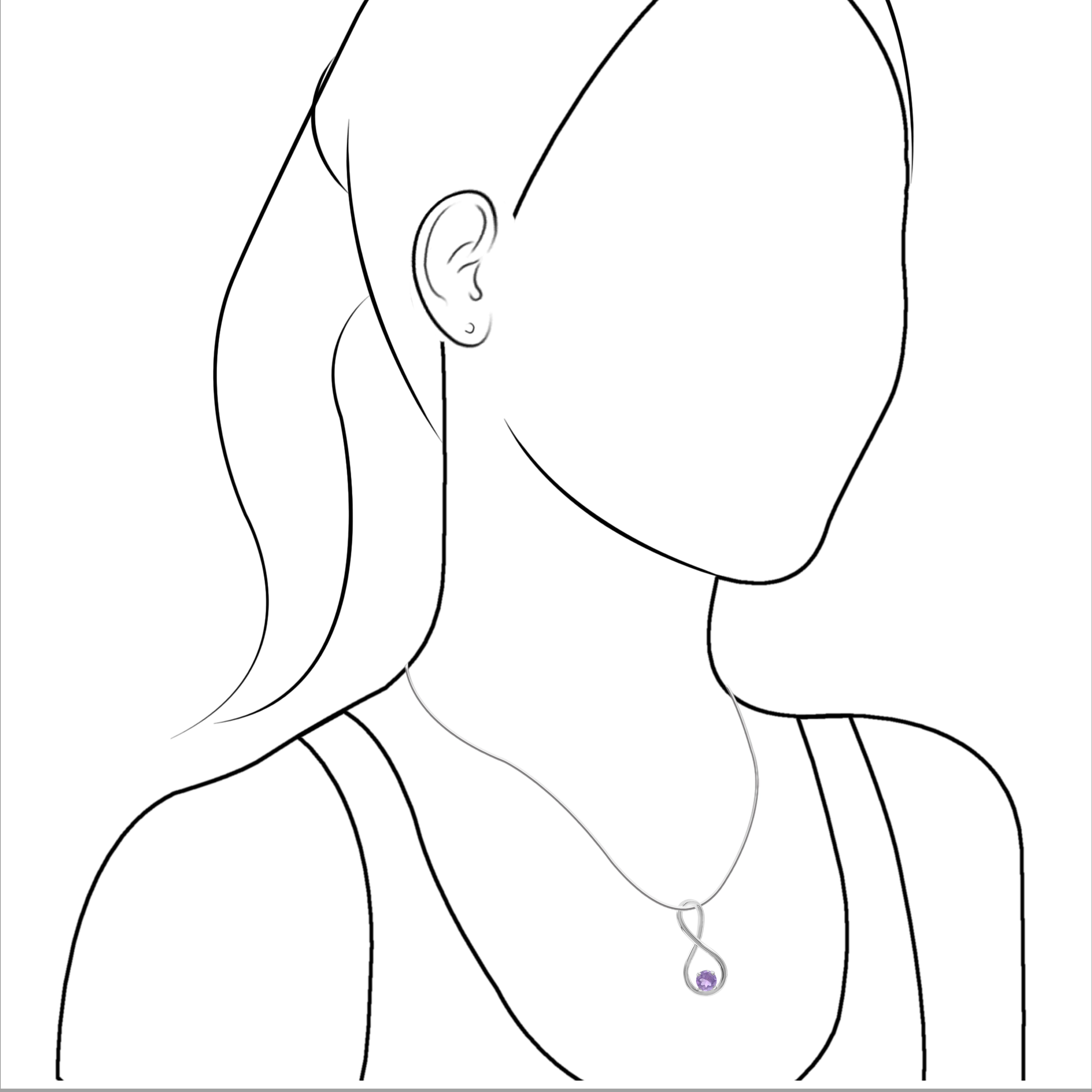 Starborn Faceted Gemstone Infinity Pendant in Fine Sterling Silver