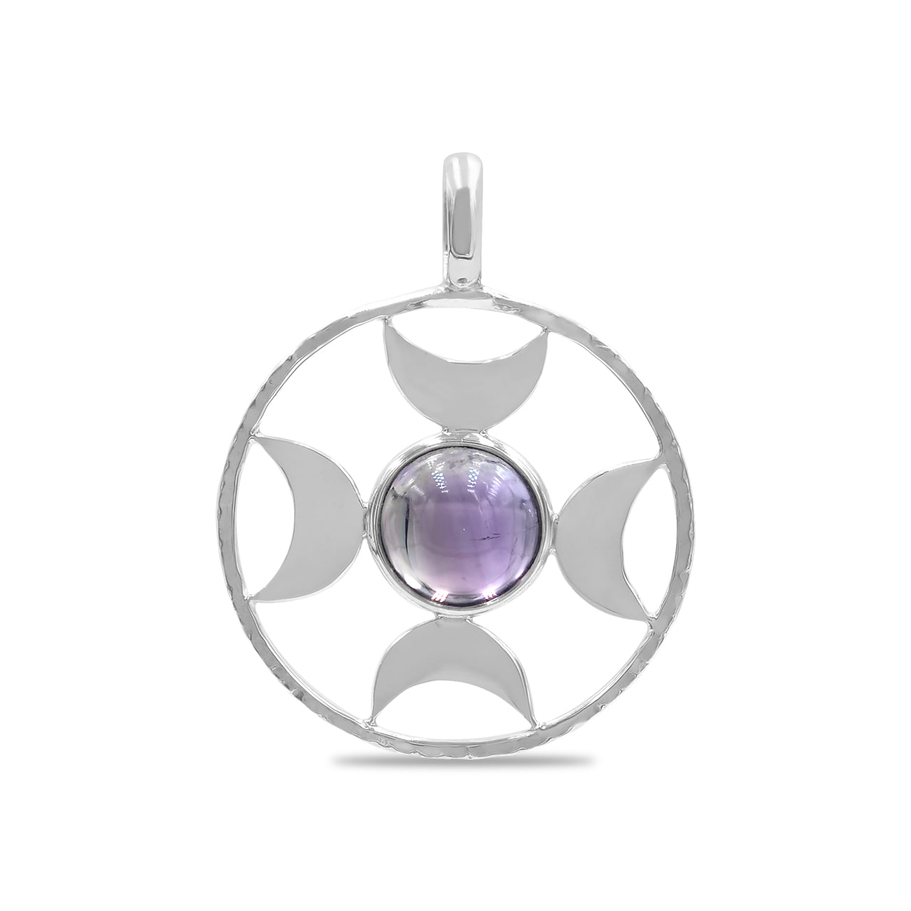Starborn Directional Crescent Moon Sphere Medium Pendant in Sterling Silver