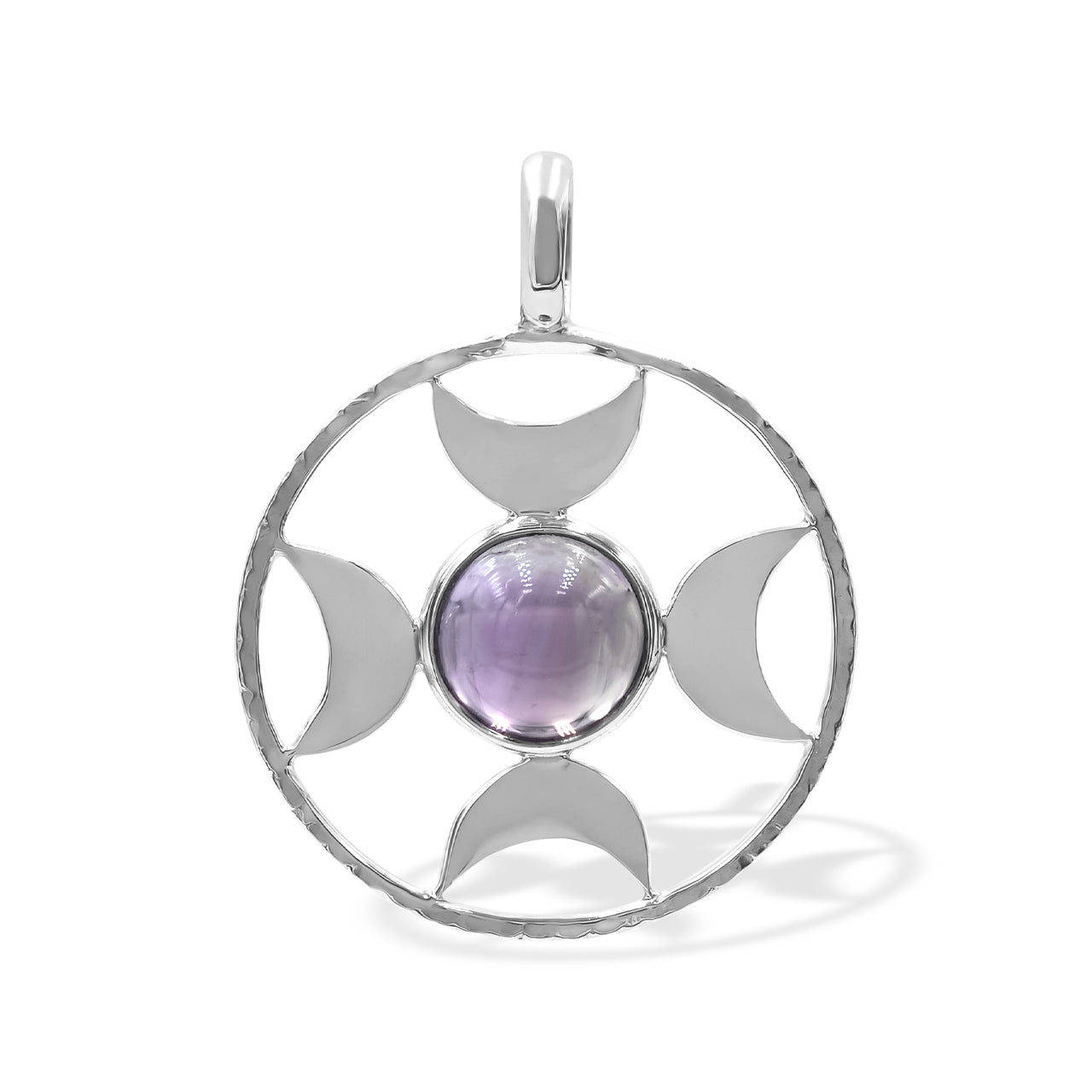 Starborn Directional Crescent Moon Sphere Pendant in Sterling Silver - Small
