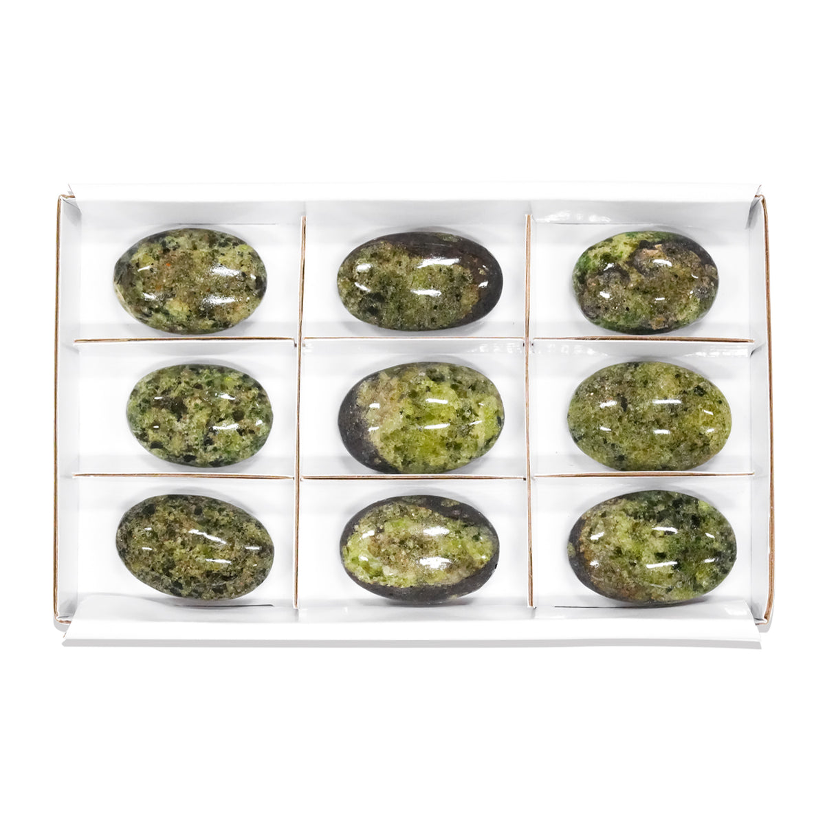Arizona Peridot Palm Stone 350 grams - 9 Pieces