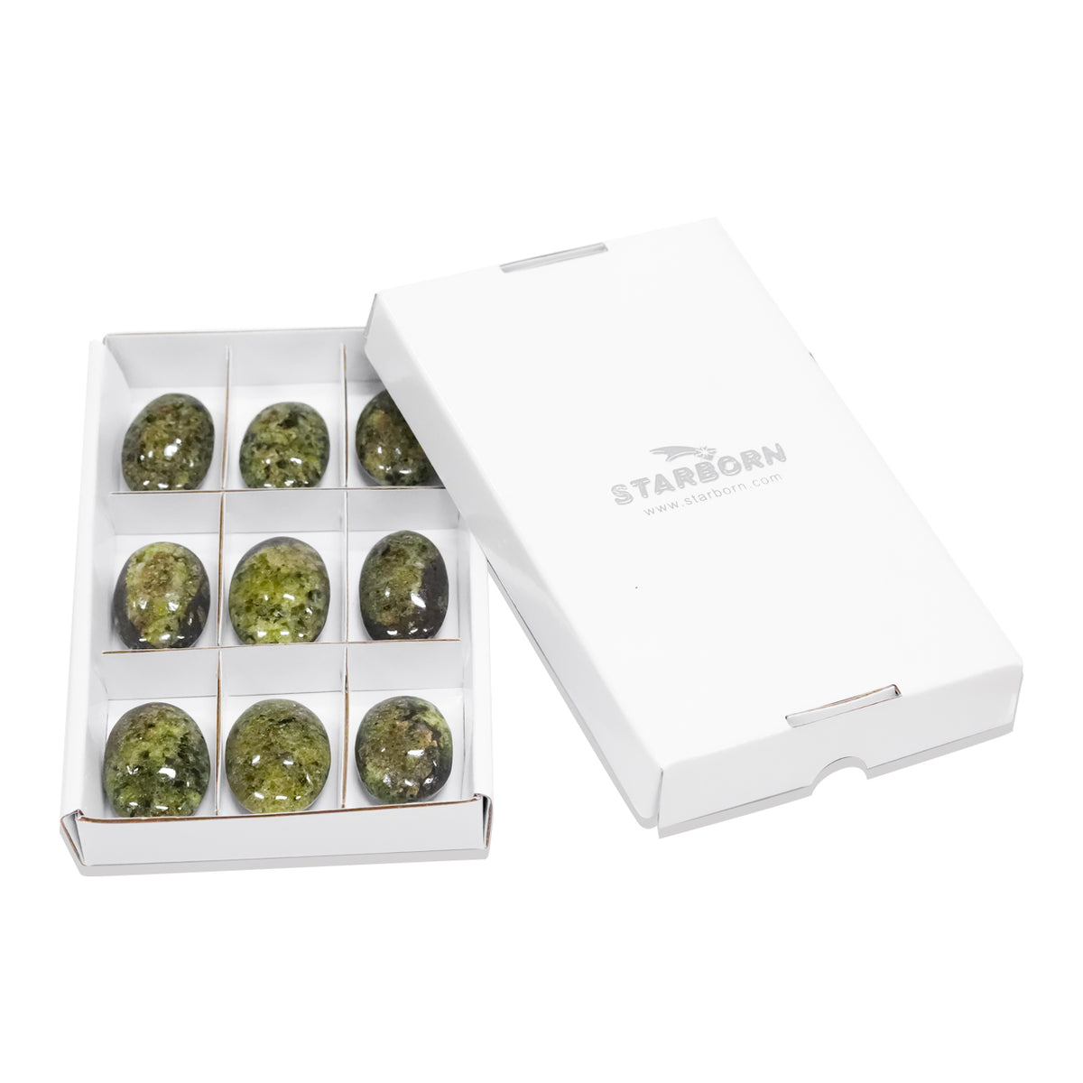 Arizona Peridot Palm Stone 350 grams - 9 Pieces